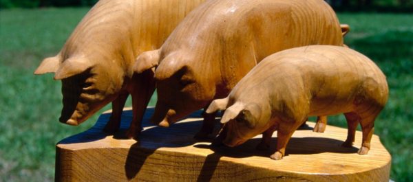 carved pigs by George Berry