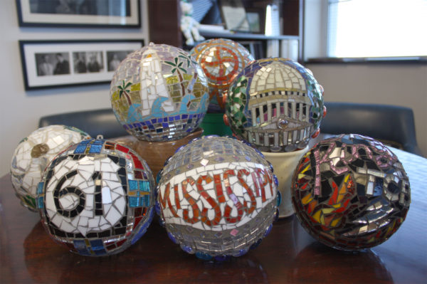 mosaic ornaments by Teresa Haygood, Jackson, Mississippi