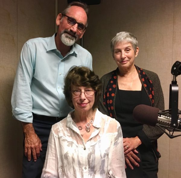 Malcolm White with artists Anne O'Hara and Barbara Carver Hunt