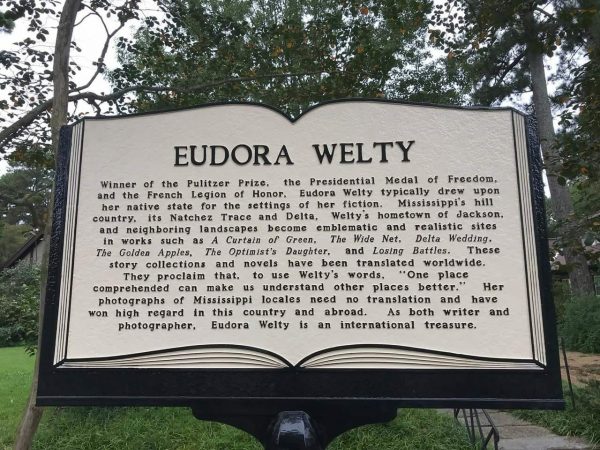 Mississippi Writer's Trail marker for Eudora Welty, Jackson, Mississippi