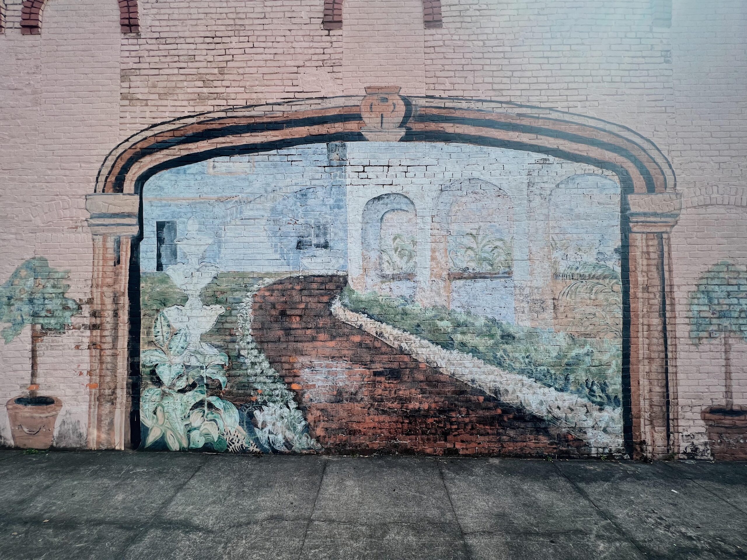 Mural in Newton of a road