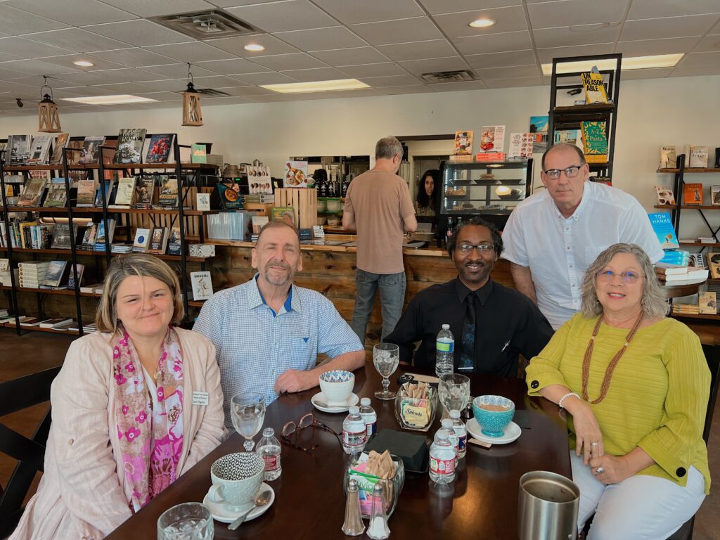 Pass Books in Gulfport with members of the Gulfport Arts Center - Jeri Pilgrim, Mark Kelso, and Laurie Toups, MAC Commissioner Scott Naugle and Sean Pittman