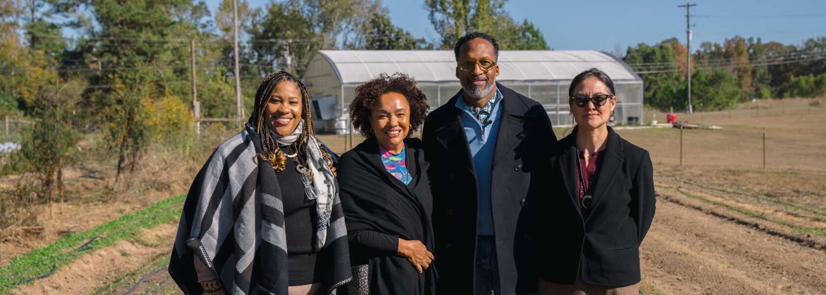 Sipp Culture’s Brandi Turner, NEA Chair Dr. Maria Rosario Jackson, Sipp Culture’s Carlton Turner, NEH Chair Shelly Lowe at the site visit for Sipp Culture