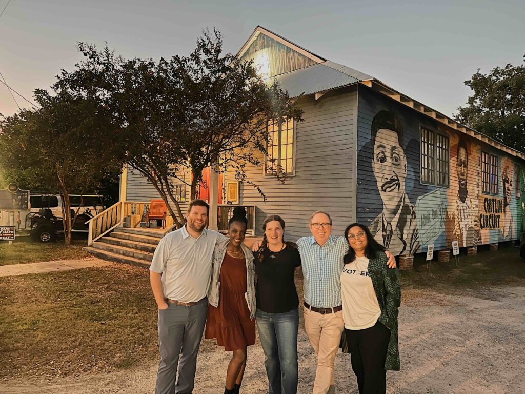 David-Lewis, Rebekah Pleasant-Patterson, Robin Whitfield, John T. Edge, and Nina Parikh at 100 Men Hall