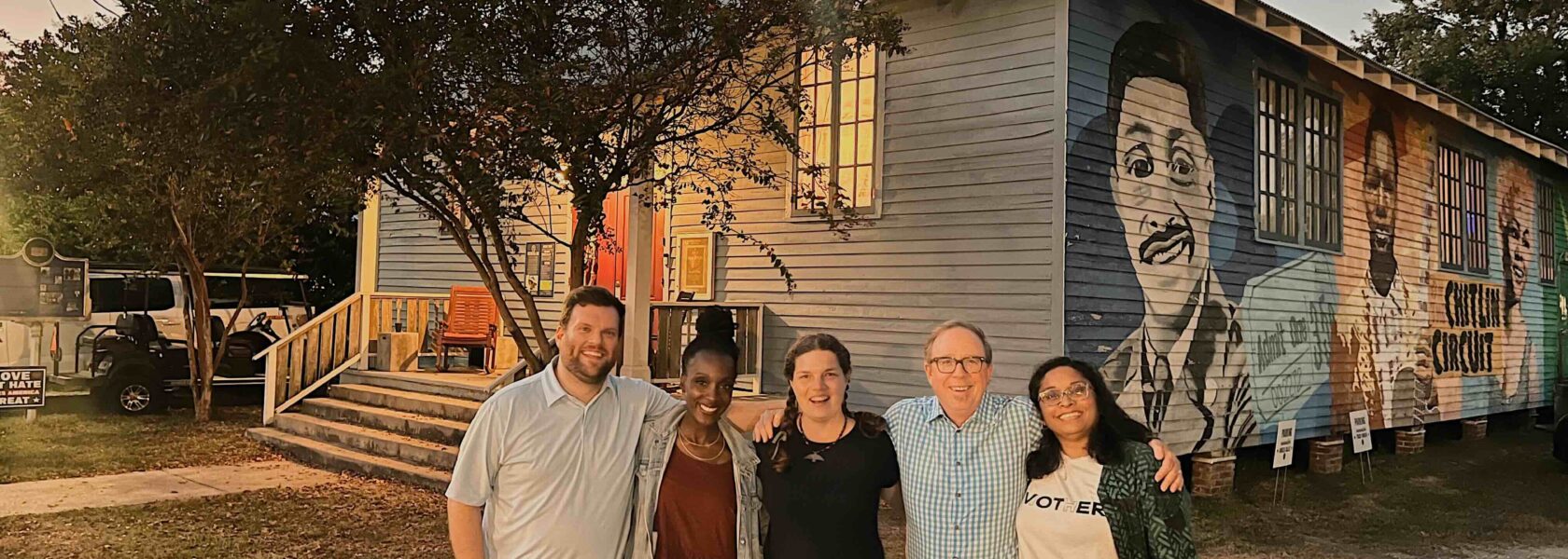 David-Lewis, Rebekah Pleasant-Patterson, Robin Whitfield, John T. Edge, and Nina Parikh at 100 Men Hall